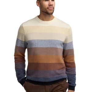 NWOT Paul Fredrick Men's Multicolor Striped Crewneck Sweater